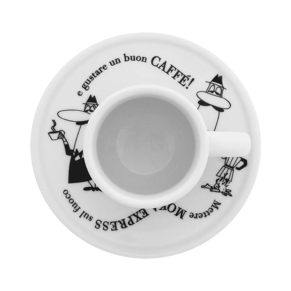 8 cl - Bialetti Carosello Tazzina Espresso Con Piattino In Porcellana Set 4 Pz