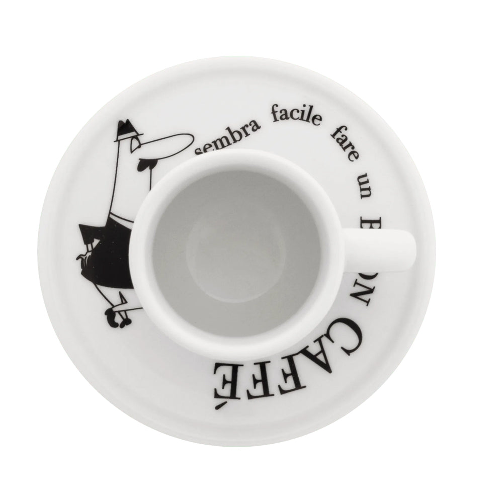 8 cl - Bialetti Carosello Tazzina Espresso Con Piattino In Porcellana Set 4 Pz