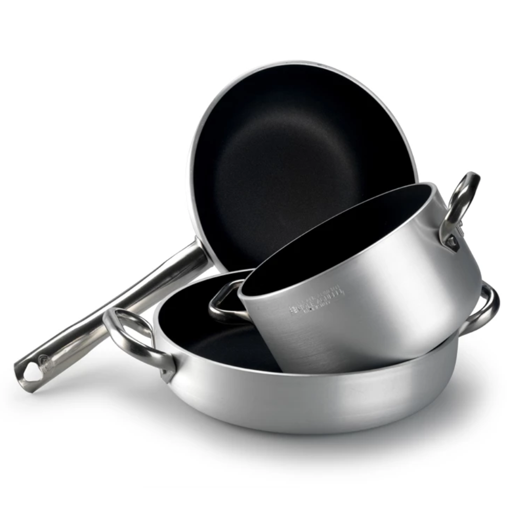 Acciaio Inox Platinum Low Non-Stick Induction Pan with Handle