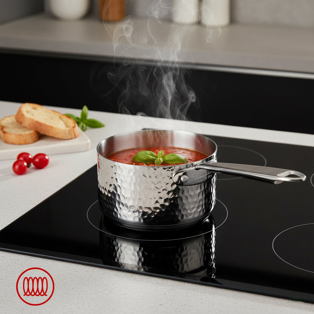 Alu-Inox 3-ply High Induction Casserole with Tubular AluInox Handle