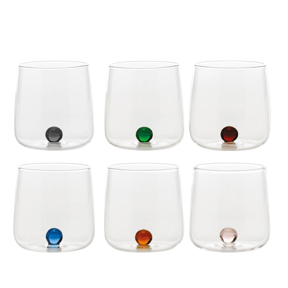44 cl - Bilia Bicchiere Acqua Bilia Colorata in Vetro Borosilicato - Set 6 Pezzi