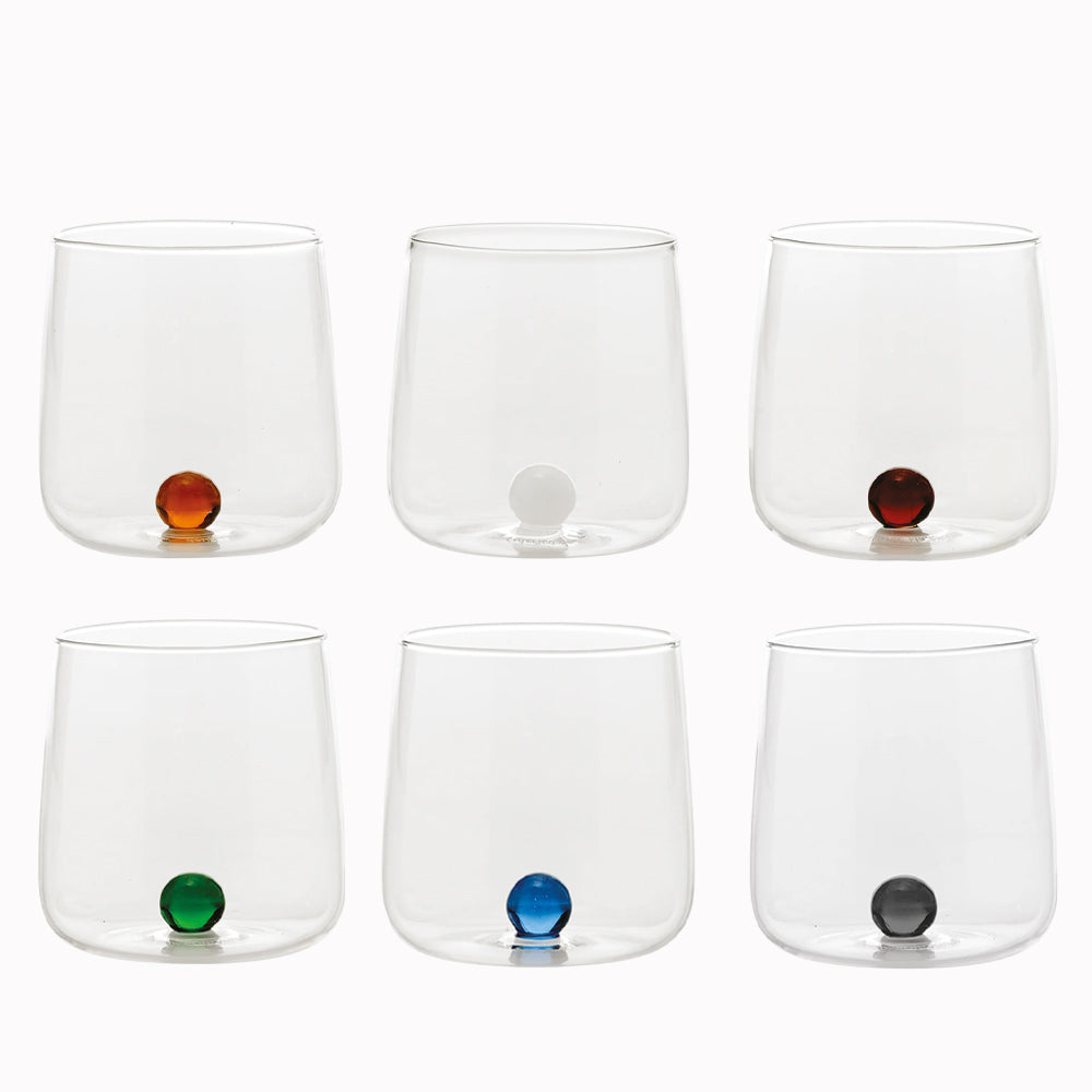 44 cl - Bilia Bicchiere Acqua Bilia Colorata in Vetro Borosilicato - Set 6 Pezzi