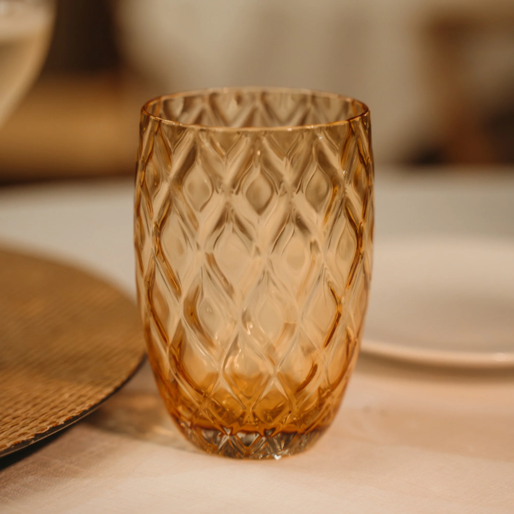 38 cl - Losanghe Verres À Eau en Verre Soufflé - Ensemble 6 Pcs