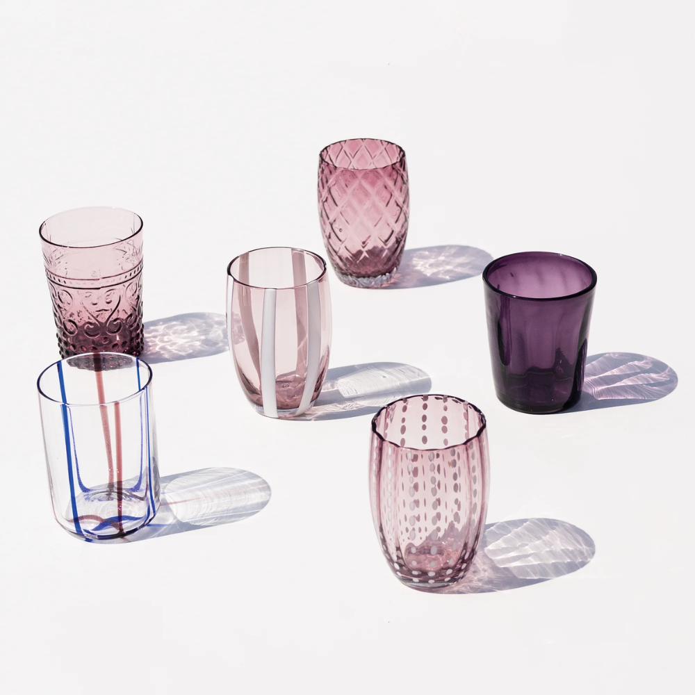 Melting Pot Bicchiere Acqua in Vetro - Set 6 Pezzi
