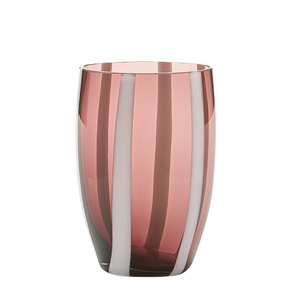 32 cl - Gessato Water Glass with Stripes in Handcrafted Glass - Set 6 Pieces