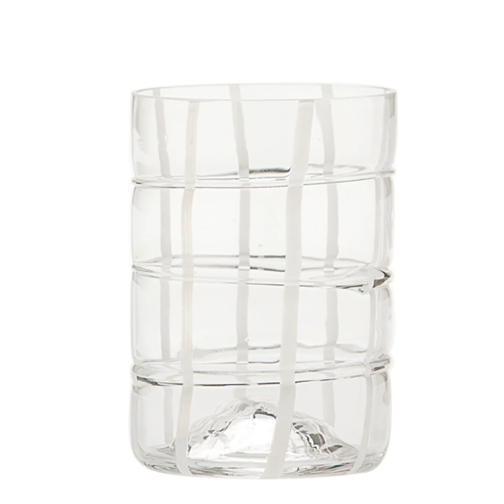 35 cl - Twiddle Verre À Eau À Rayures en Verre Soufflé - Ensemble 6 Pcs