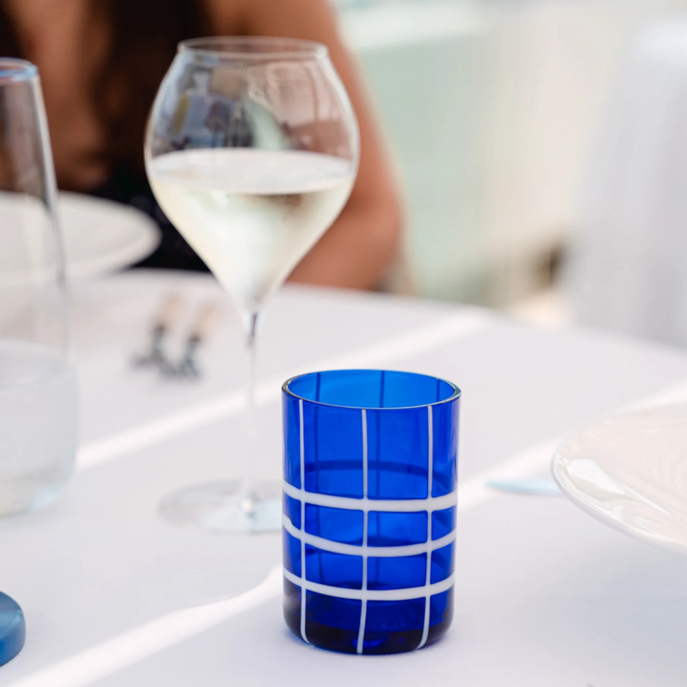 35 cl - Twiddle Verre À Eau À Rayures en Verre Soufflé - Ensemble 6 Pcs
