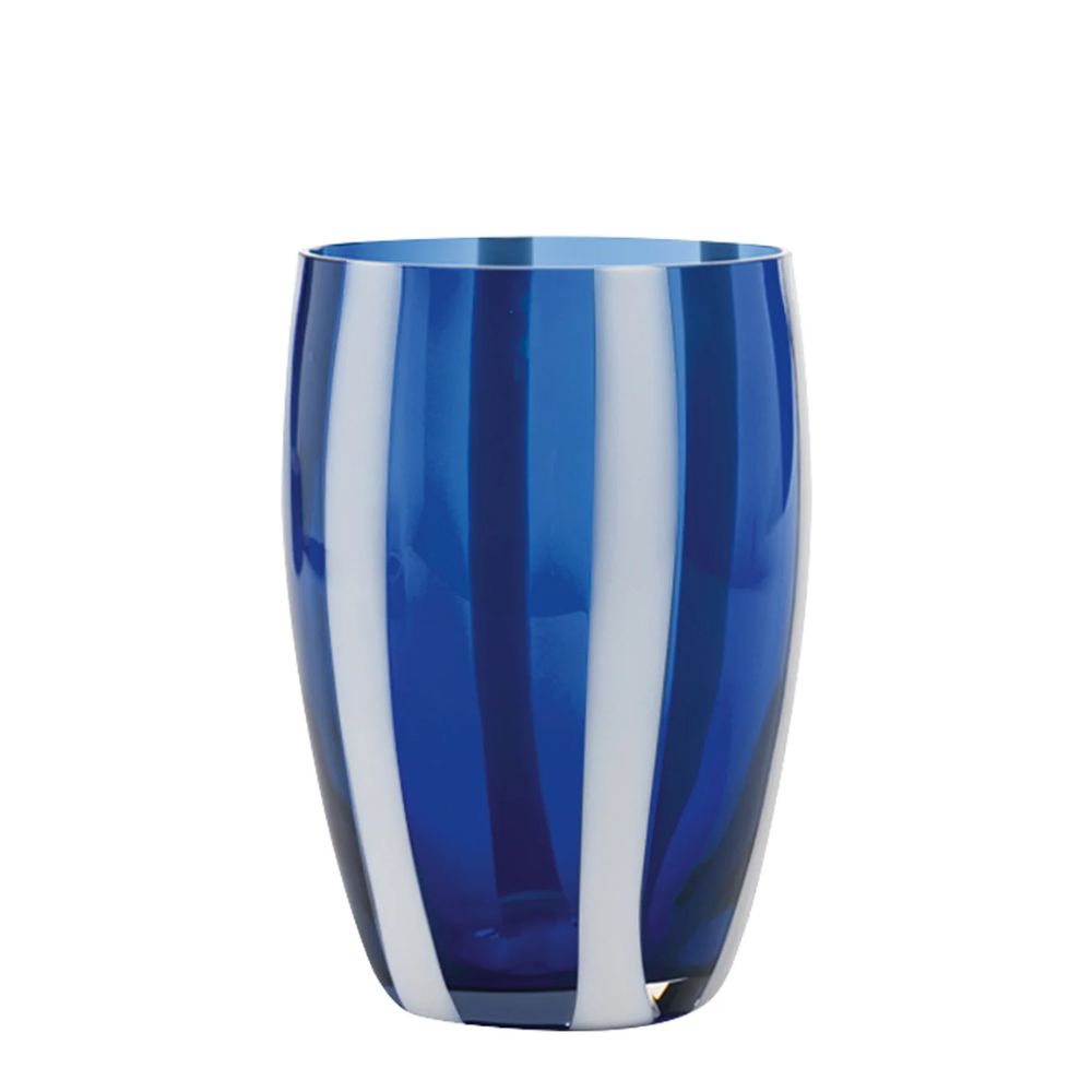 32 cl - Gessato Water Glass with Stripes in Handcrafted Glass - Set 6 Pieces