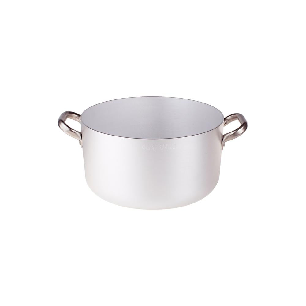 Agnelli Alluminio 3mm Professionale Casseruola Alta Con 2 Maniglie Inox