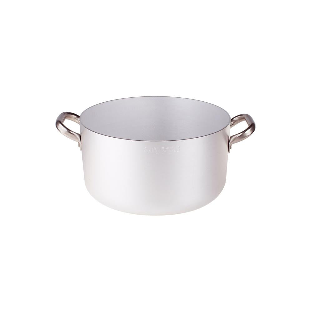 Agnelli Alluminio 3mm Professionale Casseruola Alta Con 2 Maniglie Inox