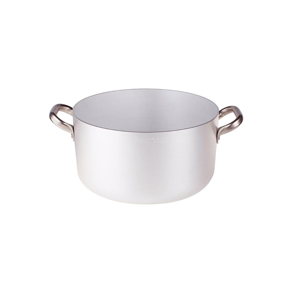 Agnelli Alluminio 3mm Professionale Casseruola Alta Con 2 Maniglie Inox