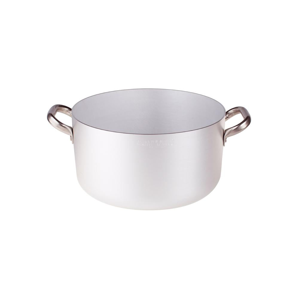 Agnelli Alluminio 3mm Professionale Casseruola Alta Con 2 Maniglie Inox