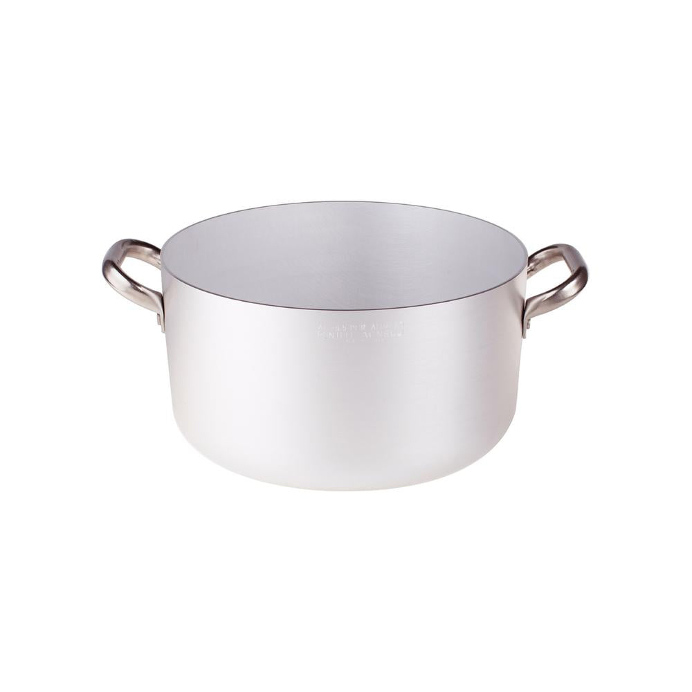 Agnelli Alluminio 3mm Professionale Casseruola Alta Con 2 Maniglie Inox