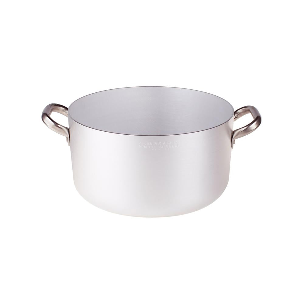 Agnelli Alluminio 3mm Professionale Casseruola Alta Con 2 Maniglie Inox