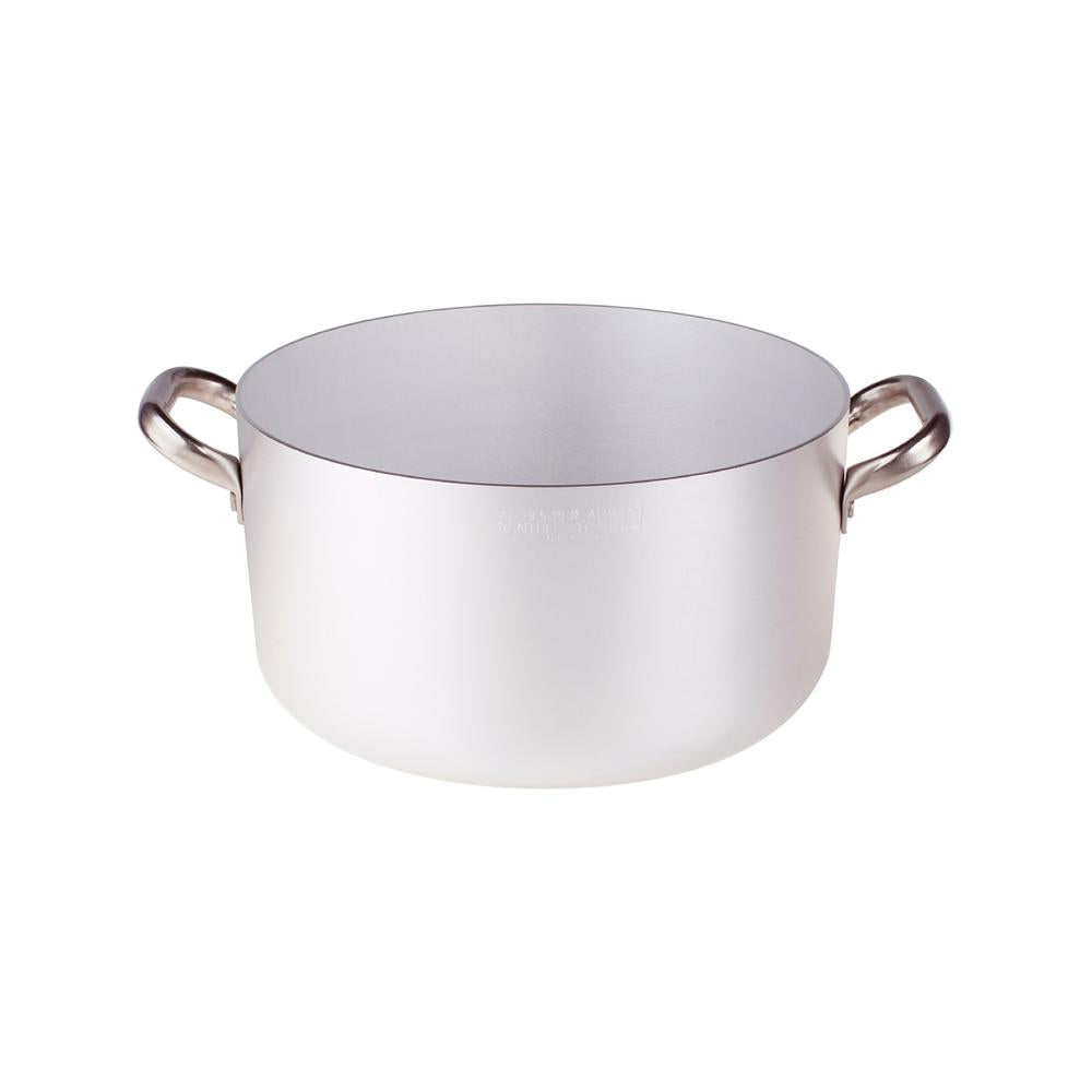 Agnelli Alluminio 3mm Professionale Casseruola Alta Con 2 Maniglie Inox