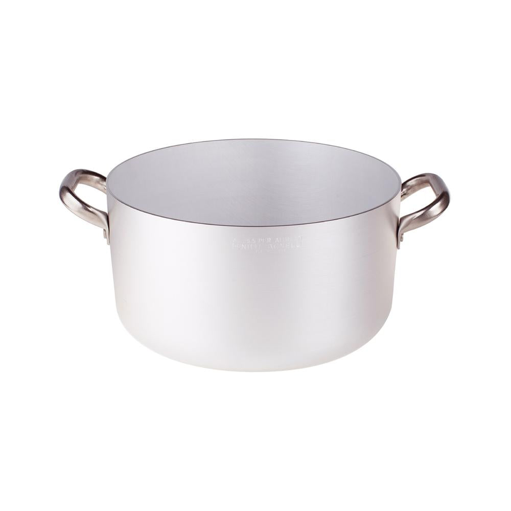 Agnelli Alluminio 3mm Professionale Casseruola Alta Con 2 Maniglie Inox