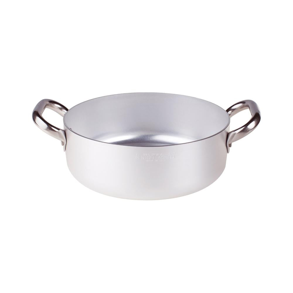 Agnelli Alluminio 3mm Professionale Casseruola Bassa Con 2 Maniglie Inox