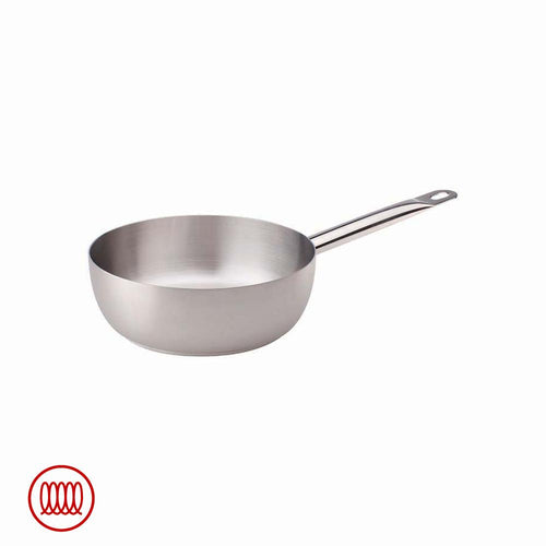 Roestvrij Staal Hoge Conische Koekenpan Inductie Met Tubulaire Handgreep