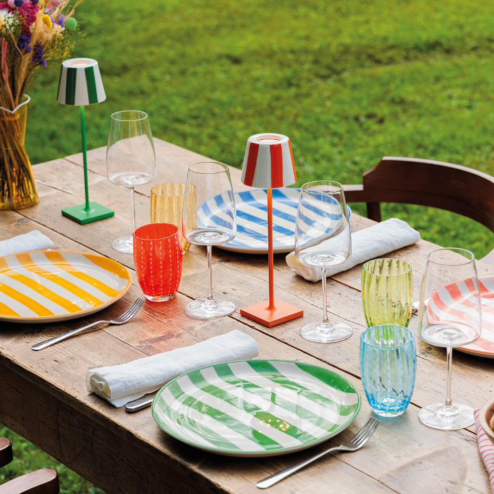 32 cl - Perle Bicchiere Acqua Pallini Bianchi in Vetro - Set 6 Pezzi