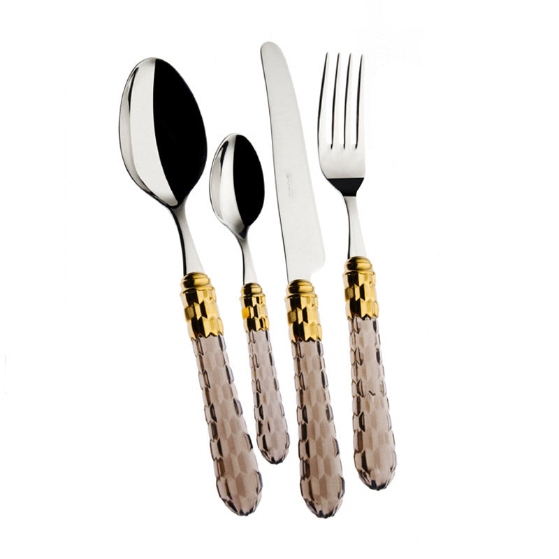 Cristallo Cutlery Set Golden Ring Stainless Steel - Set 24 Pieces