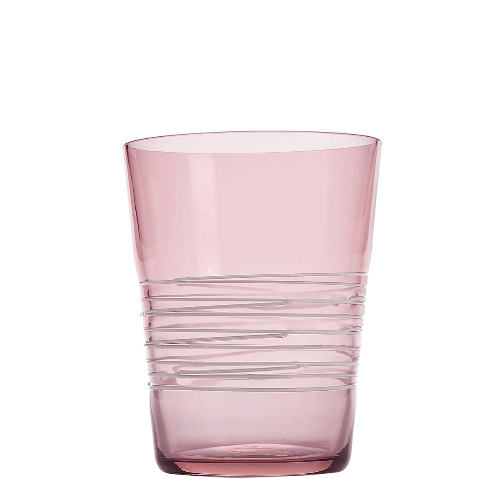 40 cl - Filante Water Glass with Stripes in Blown Glass - Set 6 Pieces
