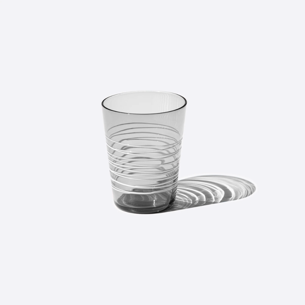40 cl - Filante Water Glass with Stripes in Blown Glass - Set 6 Pieces