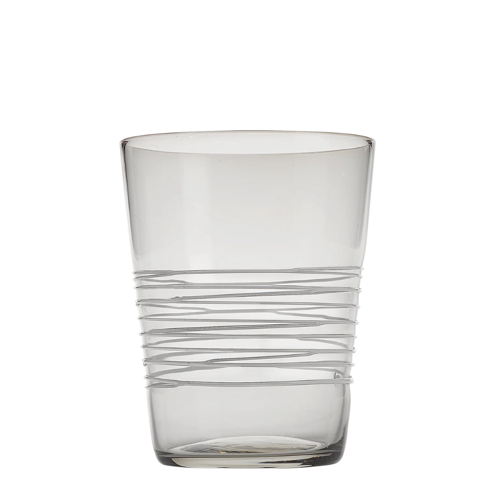 40 cl - Filante Water Glass with Stripes in Blown Glass - Set 6 Pieces