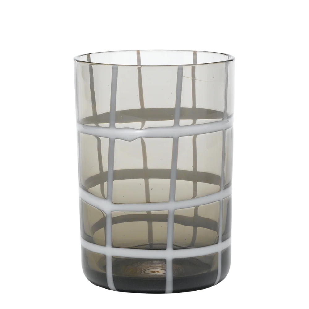 35 cl - Twiddle Verre À Eau À Rayures en Verre Soufflé - Ensemble 6 Pcs