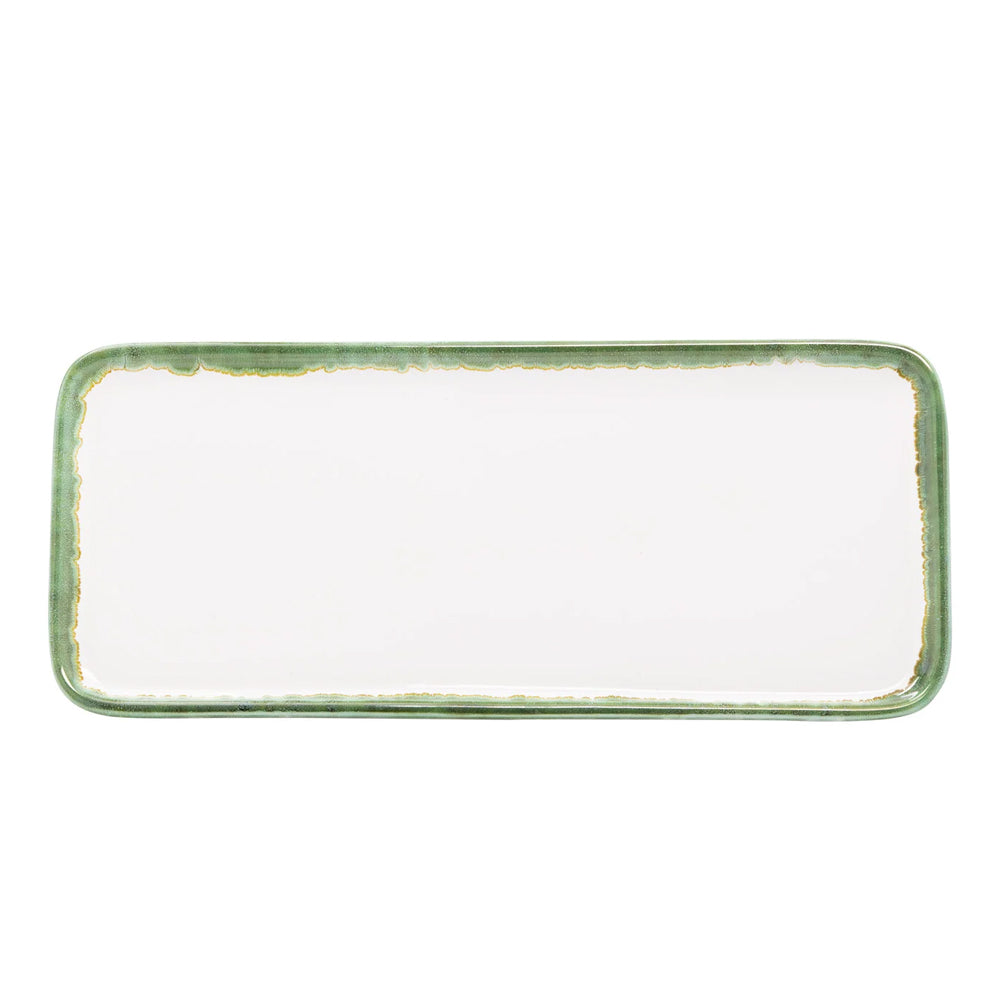 26.5x11.5 cm - Petit Vassoio Rettangolare Fatto a Mano In Ceramica - Set 2 Pz