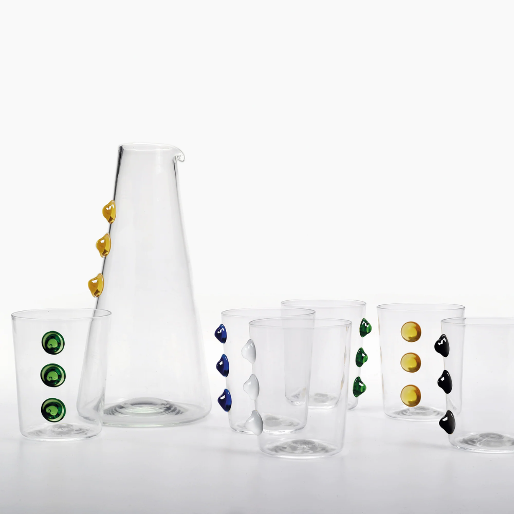 37 cl - Petoni Water Glasses 3 Vertical Points in Borosilicate Glass - Set 6 Pieces