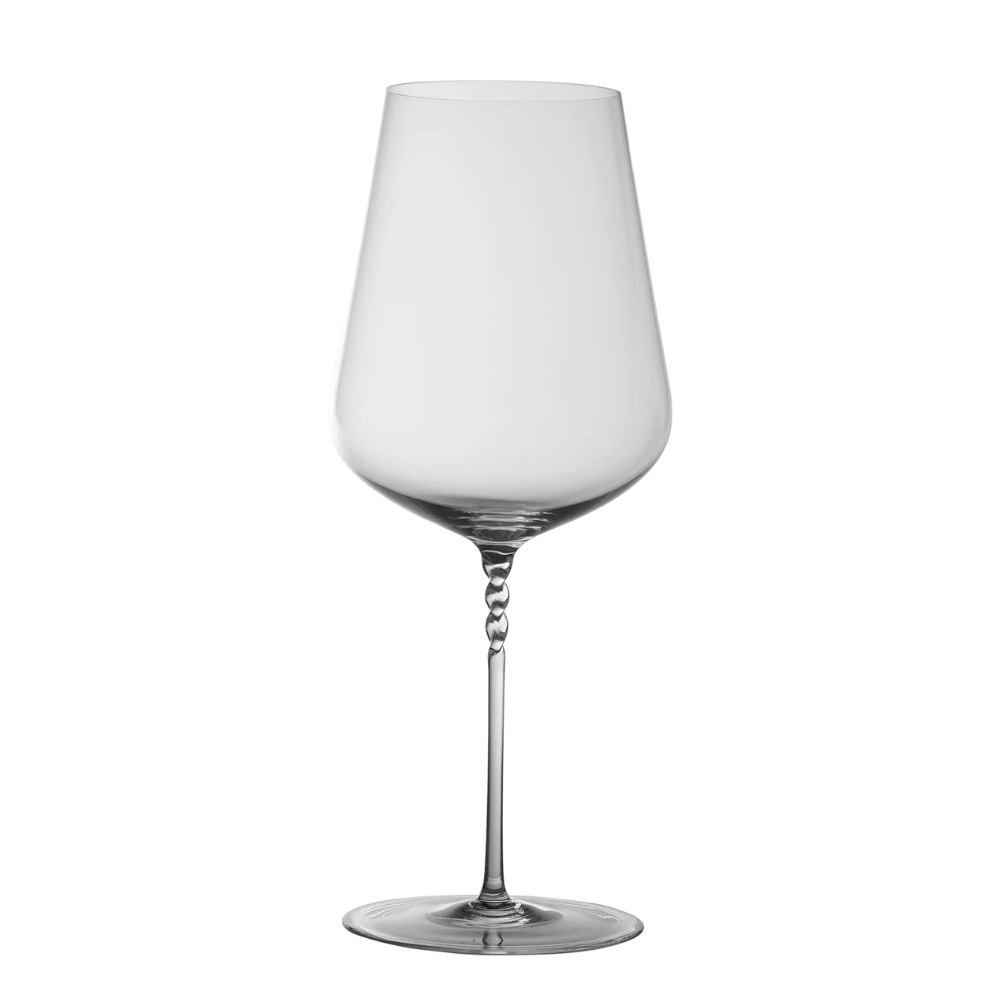 102 cl - Jcl Calice Vin Rouge Tige en Spirale en Verre - Ensemble 2 Pcs