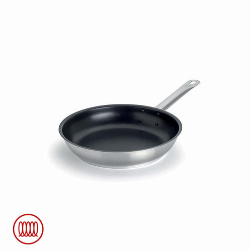 Agnelli Acciaio Inox Platinum Padella Bassa Induzione Antiaderente Con Manico