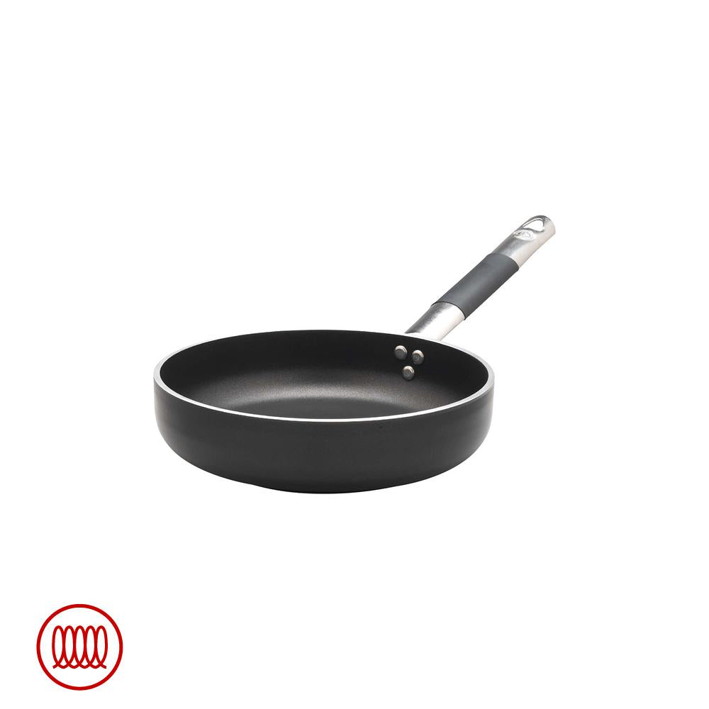 Agnelli AlBlack Padella Alta Sautè Induzione In Alluminio Antiaderente 5mm Con Manico Cool Inox