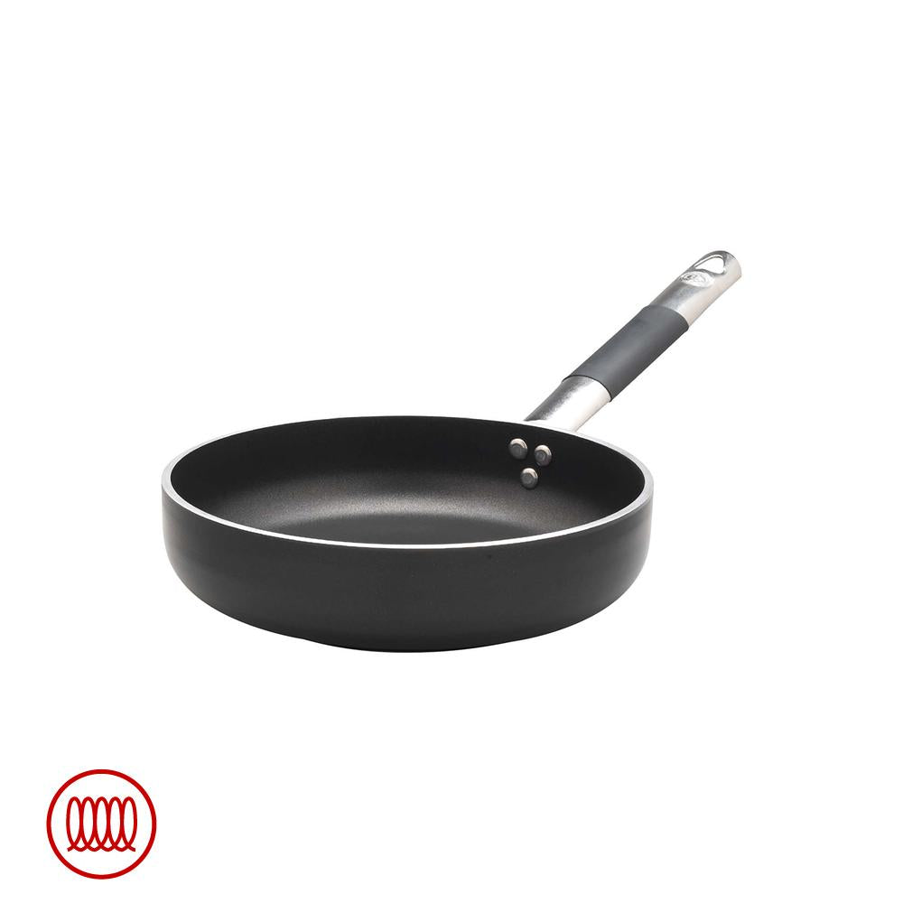 Agnelli AlBlack Padella Alta Sautè Induzione In Alluminio Antiaderente 5mm Con Manico Cool Inox