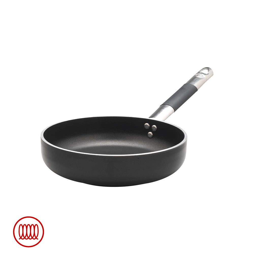 Agnelli AlBlack Padella Alta Sautè Induzione In Alluminio Antiaderente 5mm Con Manico Cool Inox
