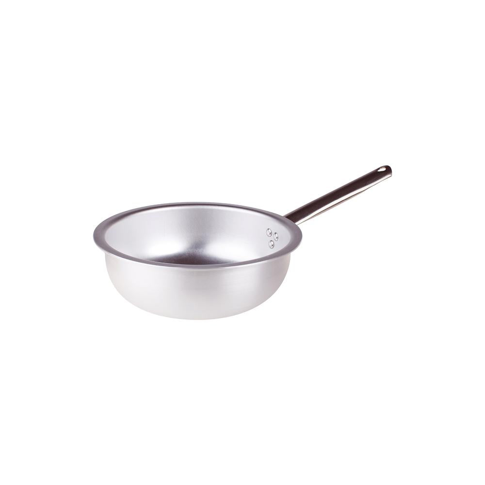 Agnelli Alluminio 3mm Professionale Padella Alta Da Mantecatura Con Manico Tubolare Inox