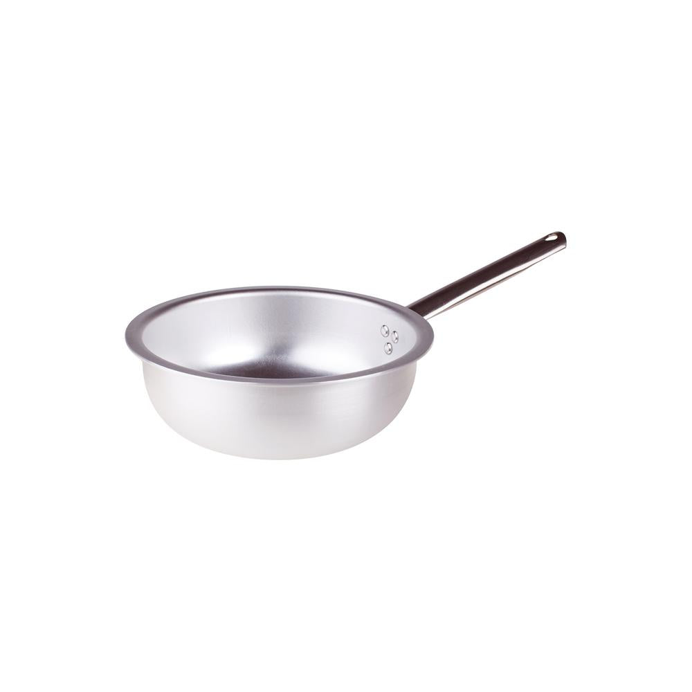 Agnelli Alluminio 3mm Professionale Padella Alta Da Mantecatura Con Manico Tubolare Inox