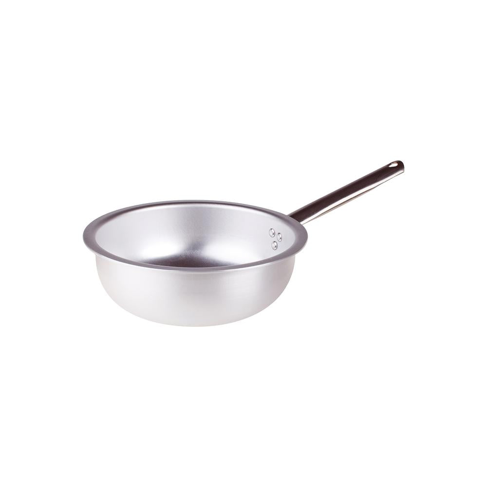 Agnelli Alluminio 3mm Professionale Padella Alta Da Mantecatura Con Manico Tubolare Inox