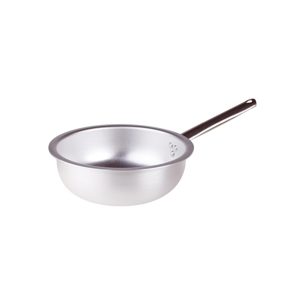Agnelli Alluminio 3mm Professionale Padella Alta Da Mantecatura Con Manico Tubolare Inox