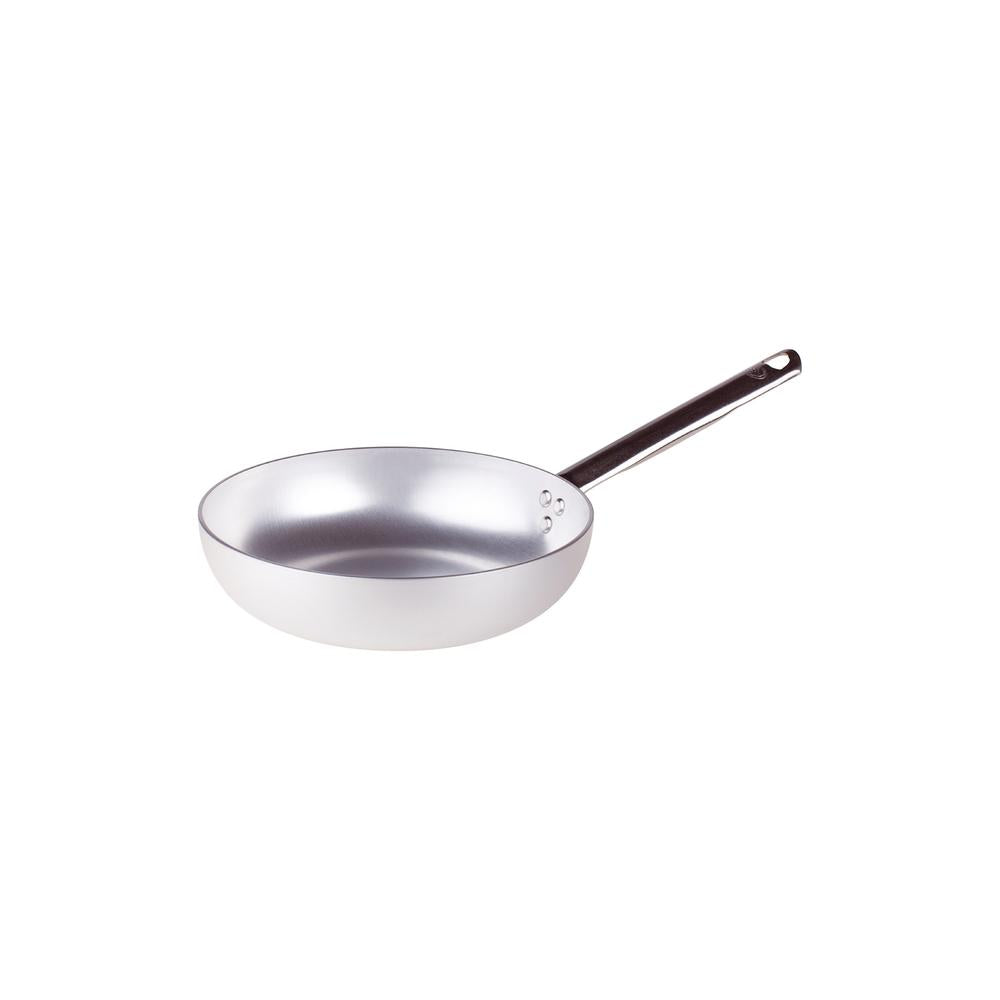Agnelli Alluminio 3mm Professionale Padella Alta Svasata Con Manico Tubolare Inox