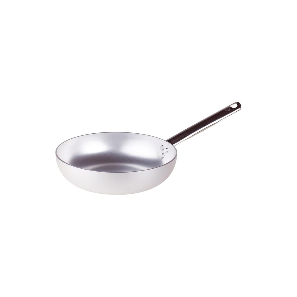 Agnelli Alluminio 3mm Professionale Padella Alta Svasata Con Manico Tubolare Inox