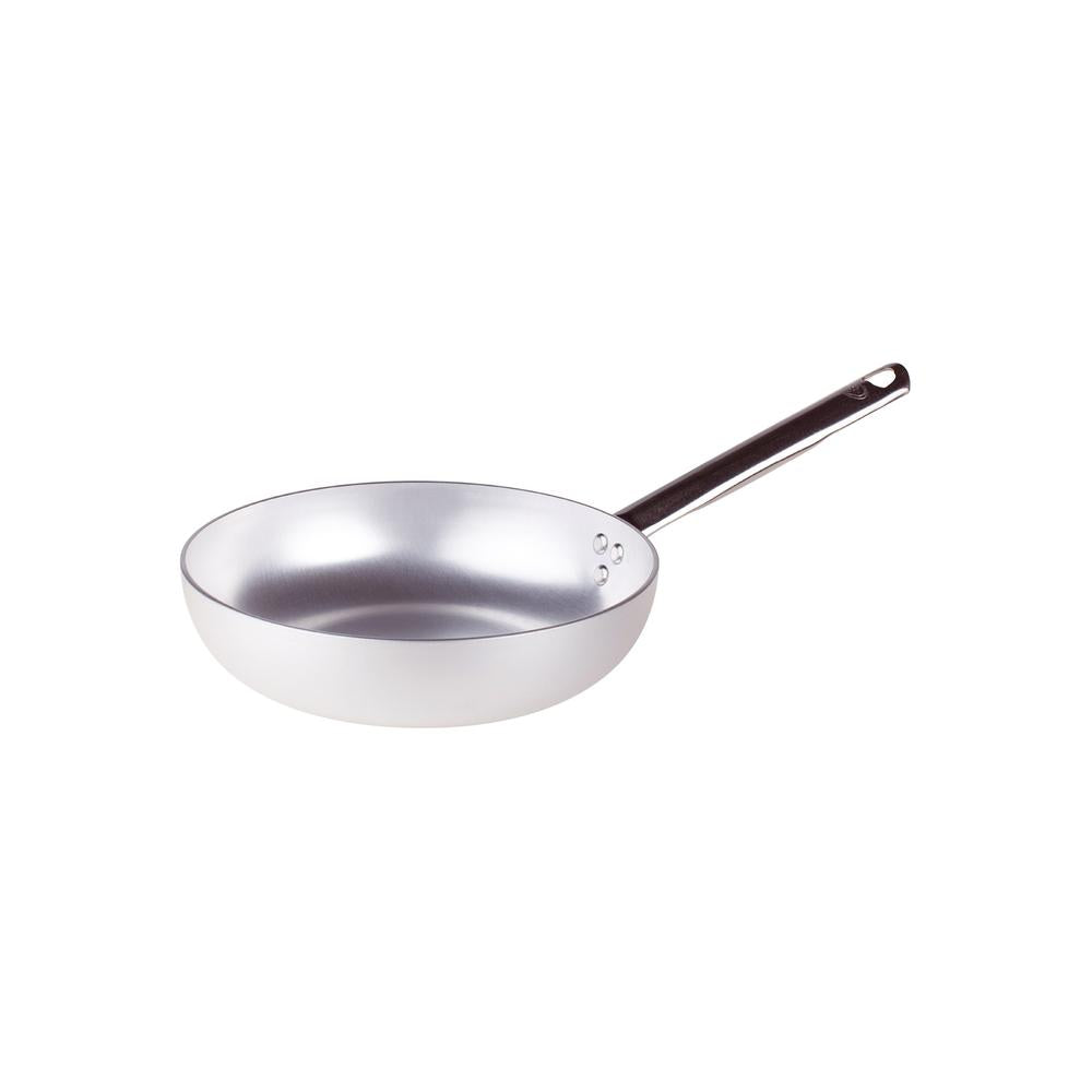 Agnelli Alluminio 3mm Professionale Padella Alta Svasata Con Manico Tubolare Inox