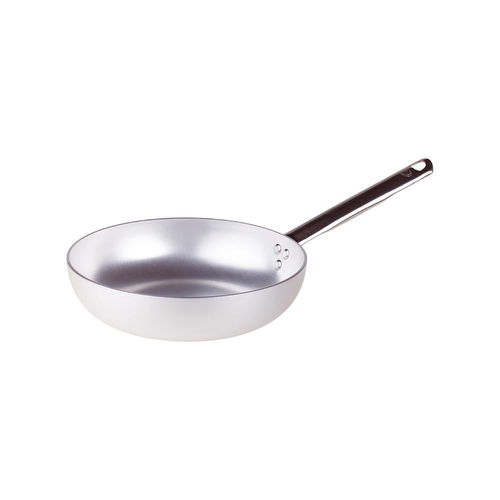Agnelli Alluminio 3mm Professionale Padella Alta Svasata Con Manico Tubolare Inox