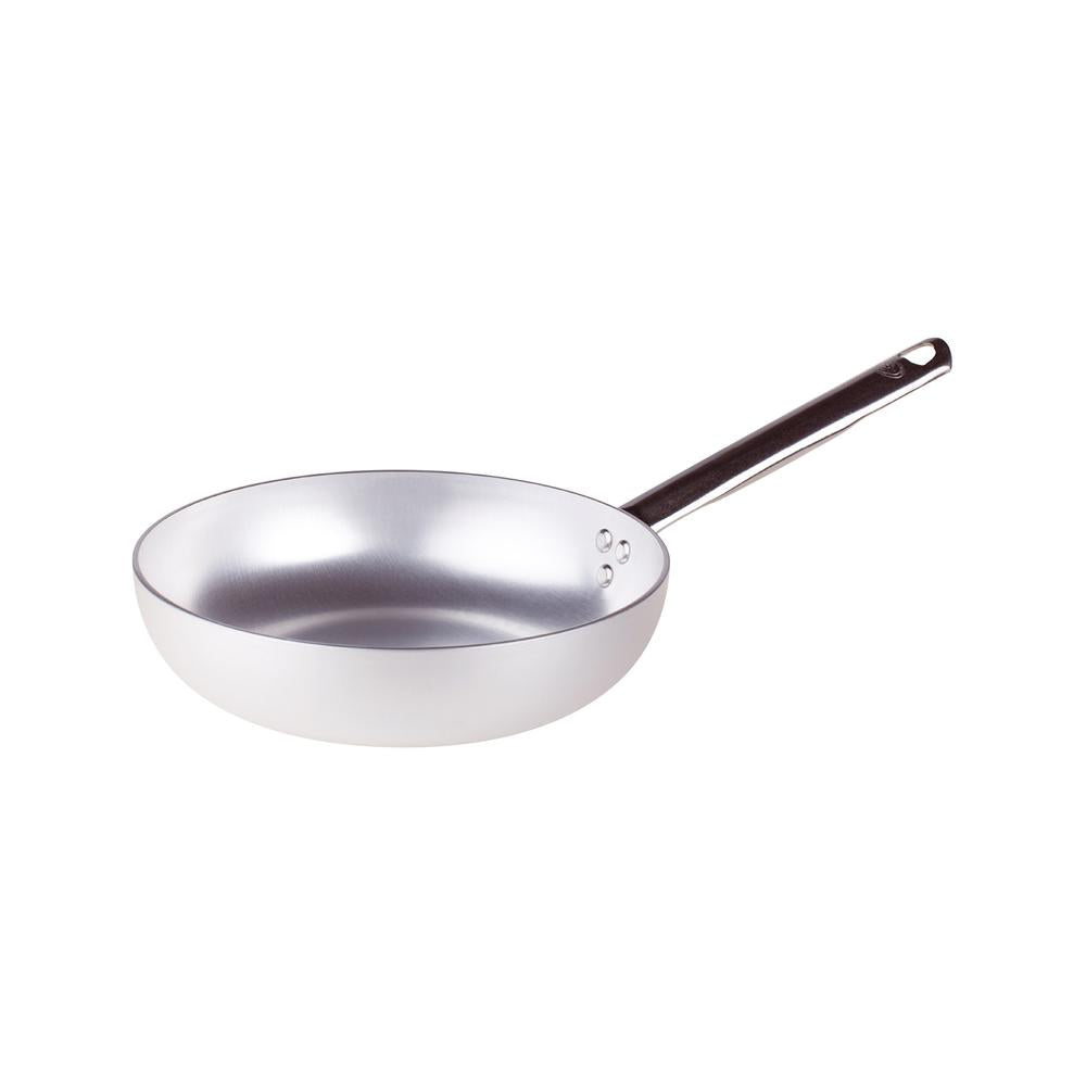 Agnelli Alluminio 3mm Professionale Padella Alta Svasata Con Manico Tubolare Inox