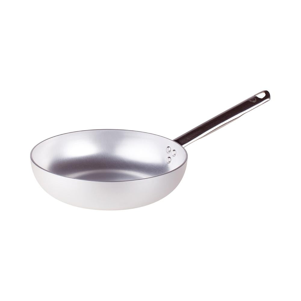 Agnelli Alluminio 3mm Professionale Padella Alta Svasata Con Manico Tubolare Inox