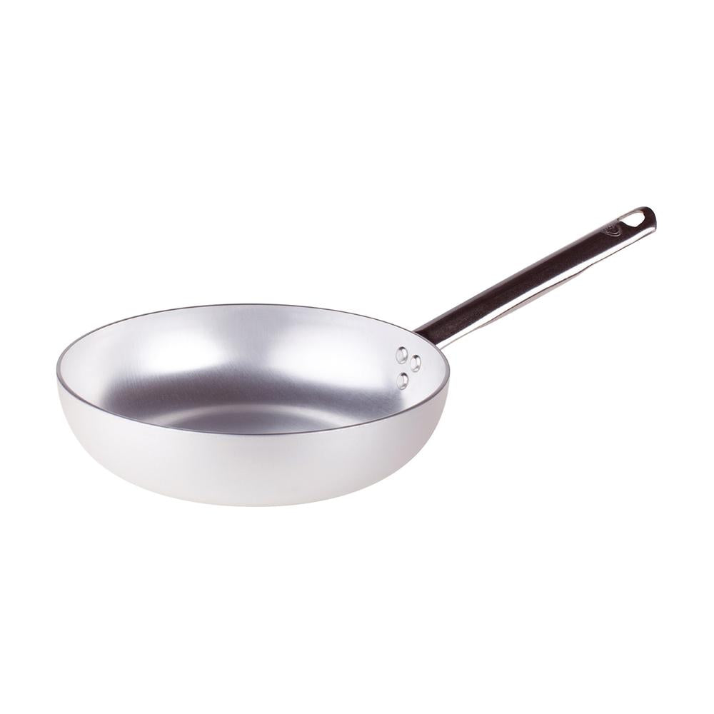 Agnelli Alluminio 3mm Professionale Padella Alta Svasata Con Manico Tubolare Inox