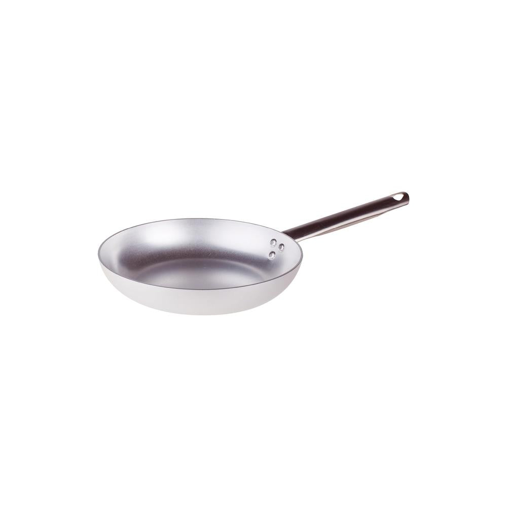 Agnelli Alluminio 3mm Professionale Padella Bassa Svasata Con Manico Tubolare Inox