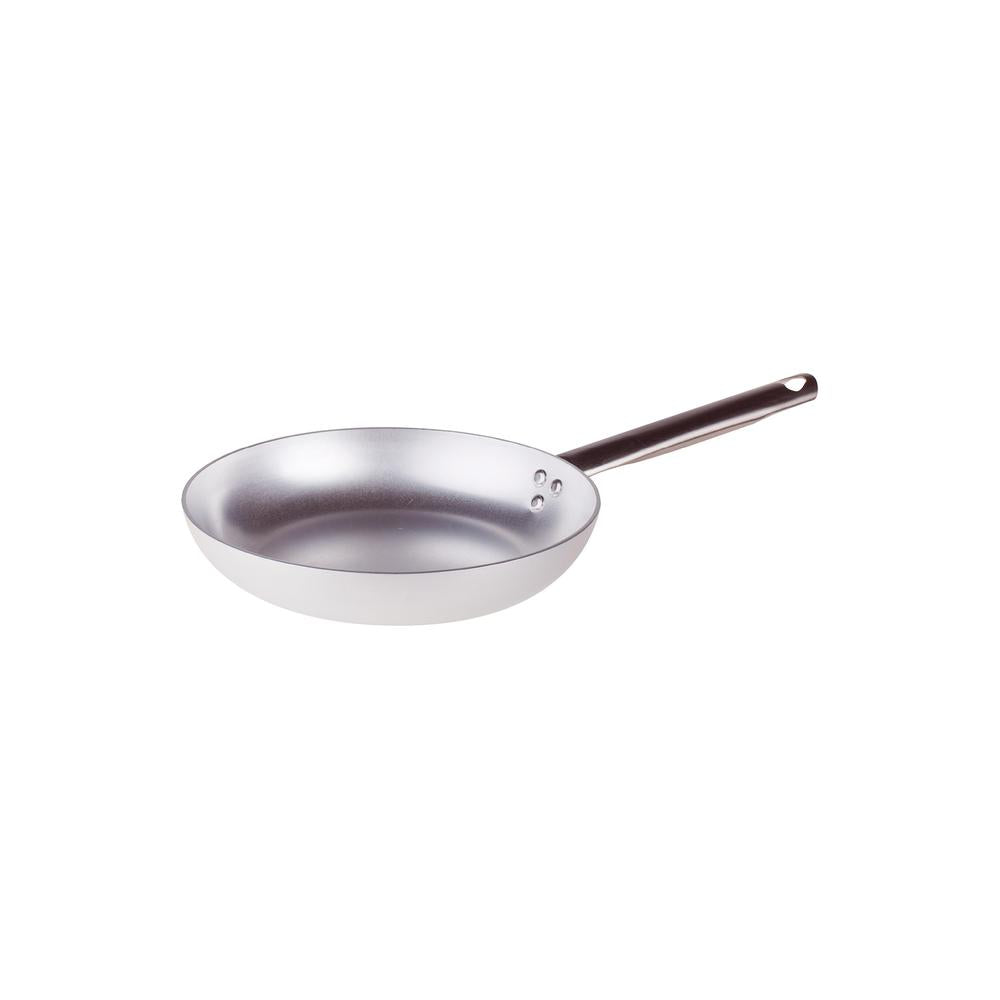 Agnelli Alluminio 3mm Professionale Padella Bassa Svasata Con Manico Tubolare Inox