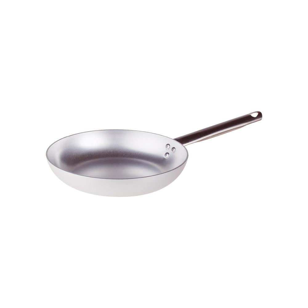 Agnelli Alluminio 3mm Professionale Padella Bassa Svasata Con Manico Tubolare Inox