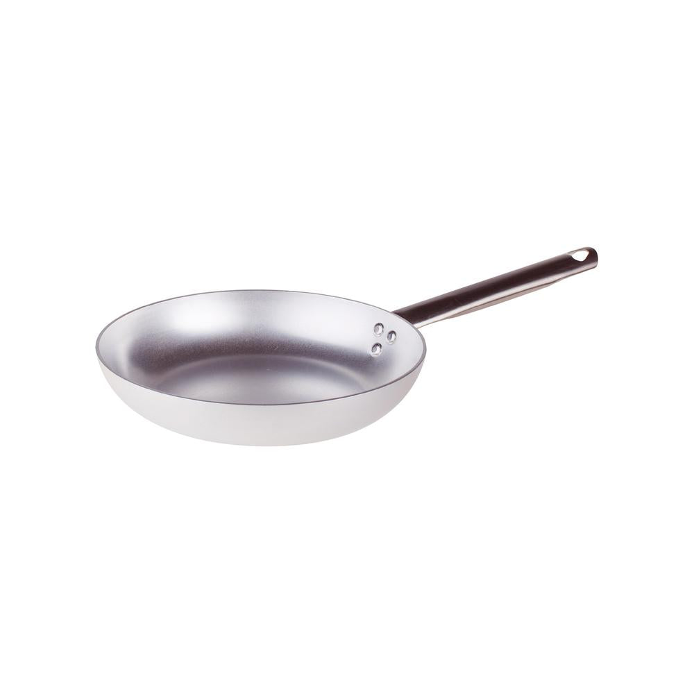 Agnelli Alluminio 3mm Professionale Padella Bassa Svasata Con Manico Tubolare Inox